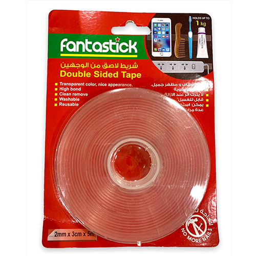 شطرطون شفاف لاصق جهتيين FANTASTICK 2mm*3cm*5m