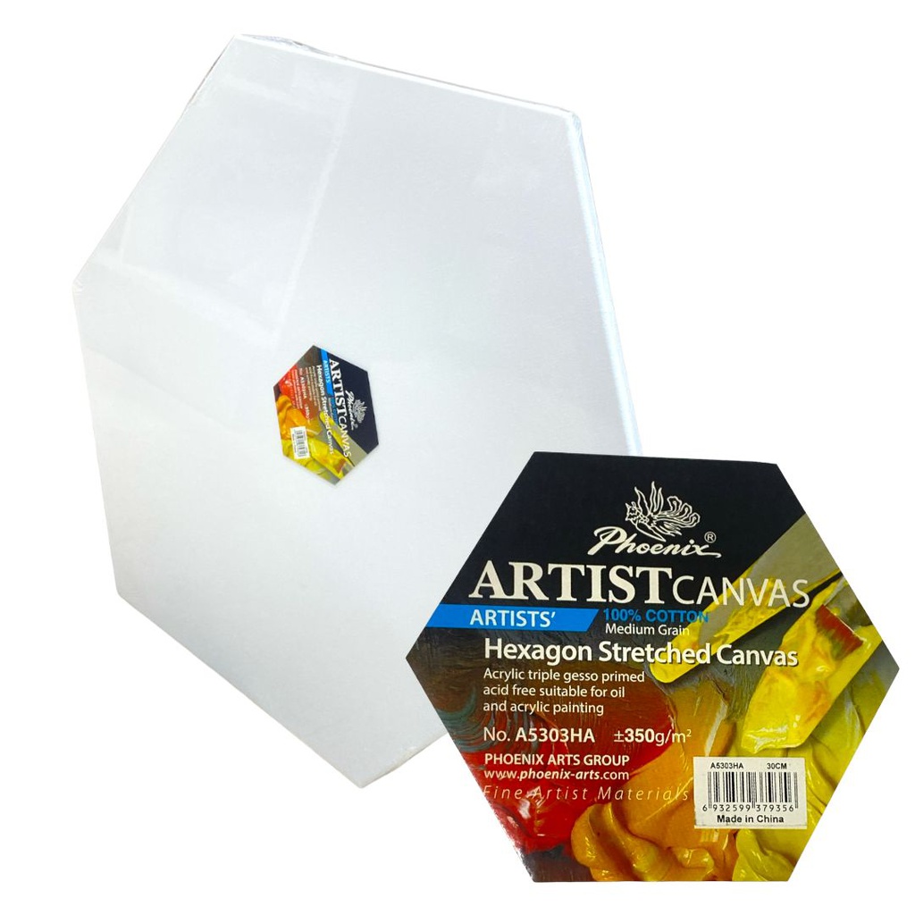 HEXAGON STRETCHED CANVAS  100% COTOON 3/4&quot; THICKNESS, STAPLE ON THE BACK 25X25CM