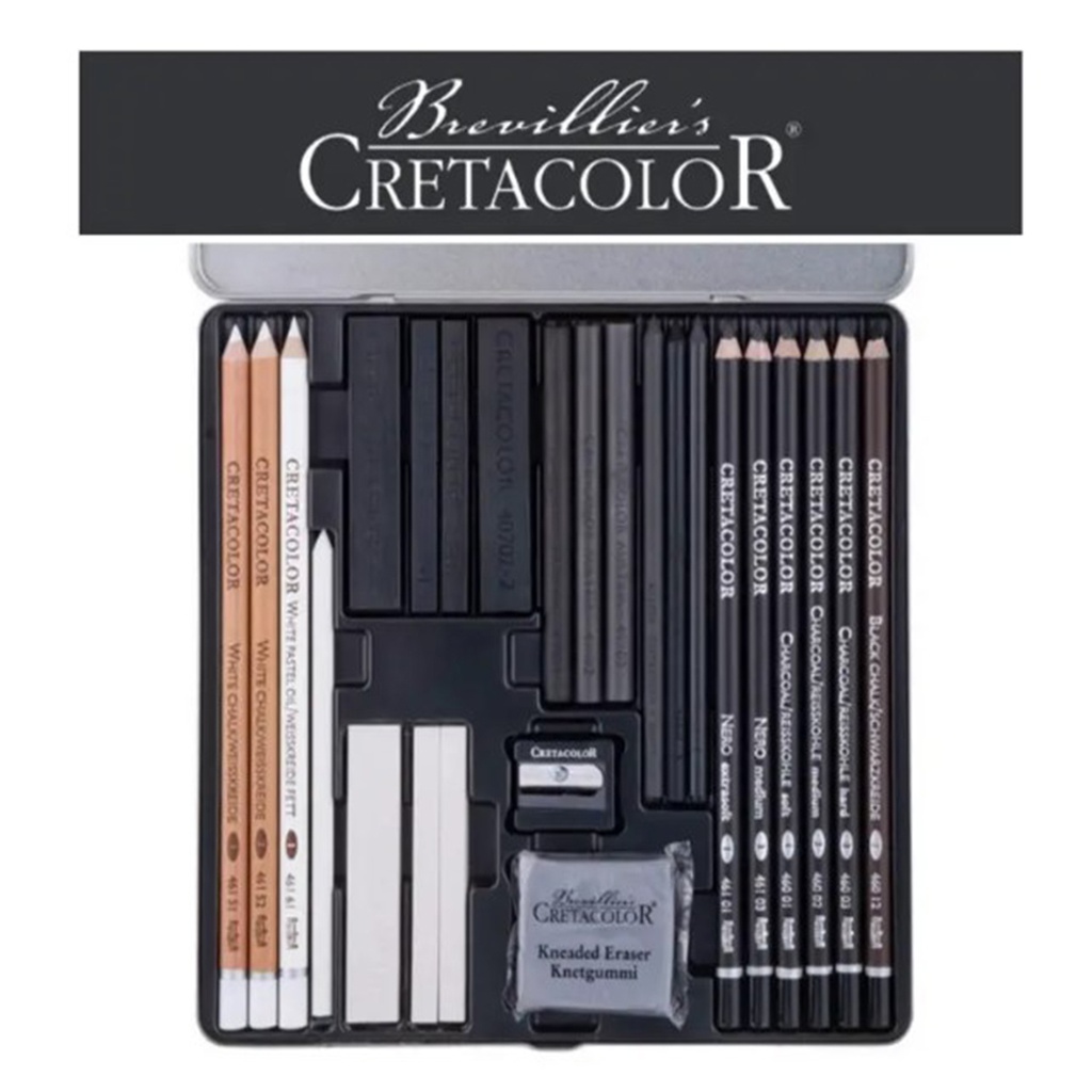 Cretacolor Black White Box, drawing and sketching set