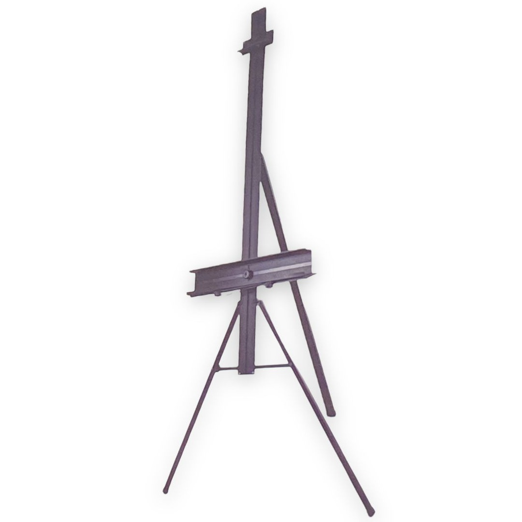 Alu. 
Studio Easel Dimensions: 107x87x145(172)cm
Hold canvas up to 117cm
Material: Aluminum