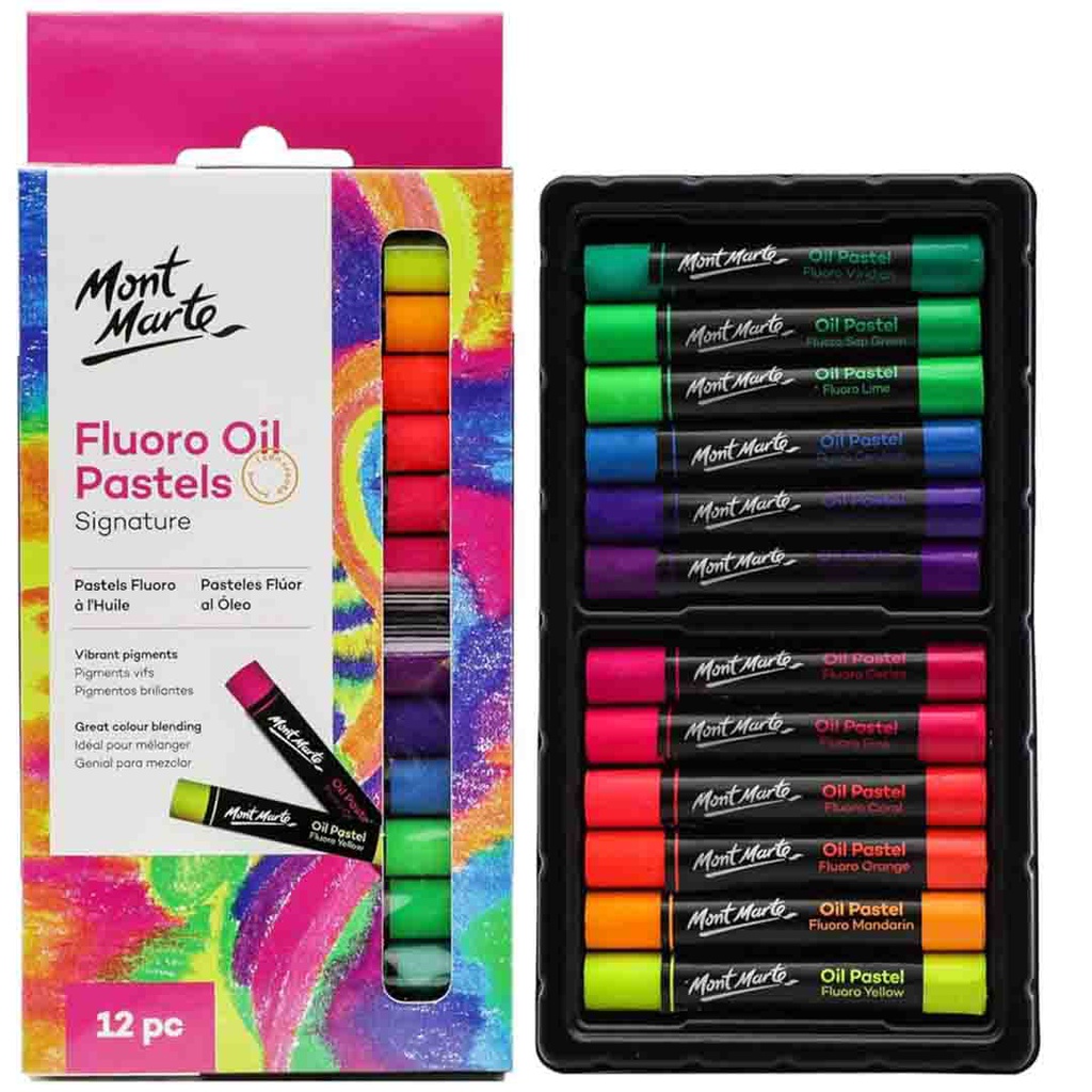 Mont Marte Fluoro Oil Pastels 12pc