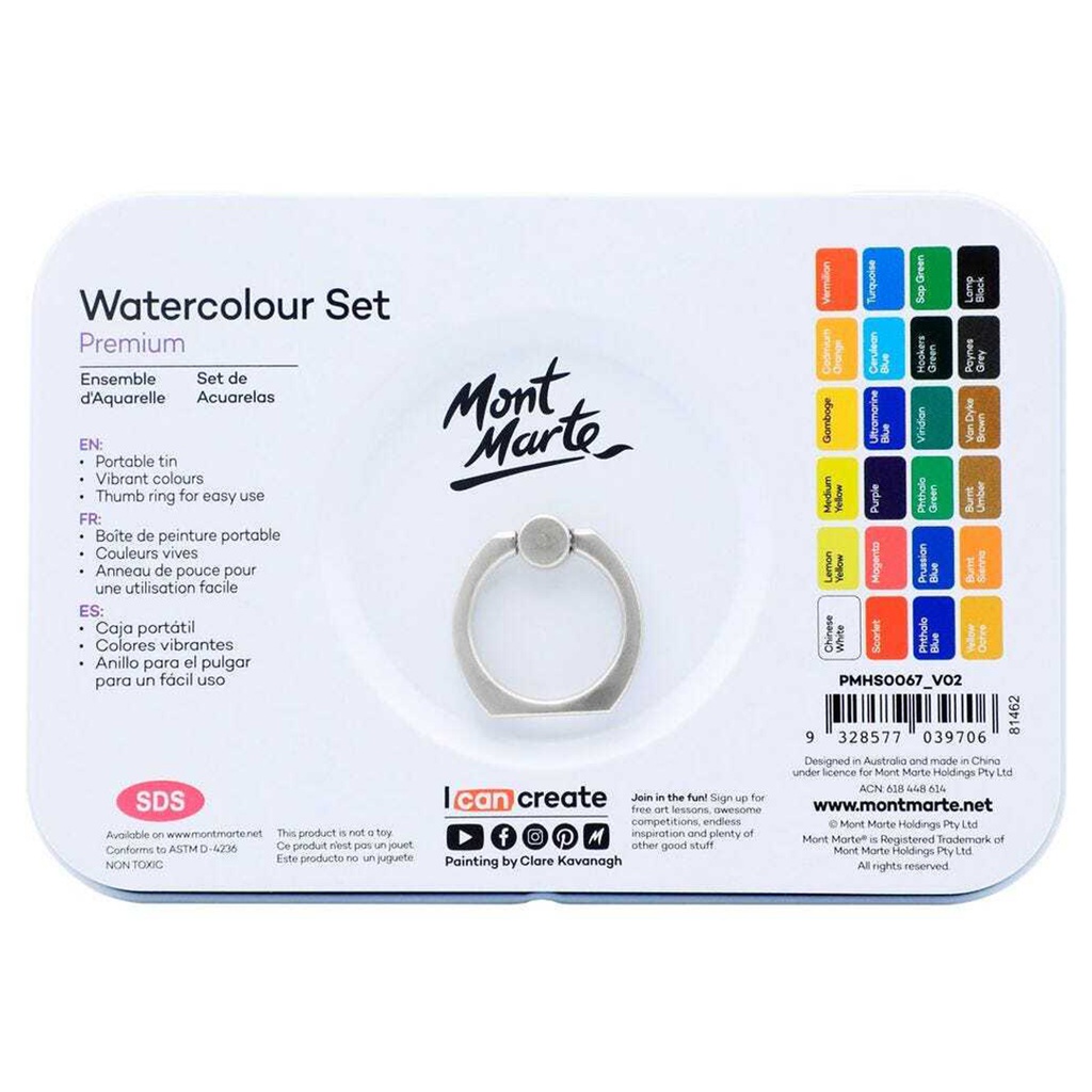 Mont Marte Watercolour Set in Tin 27pc