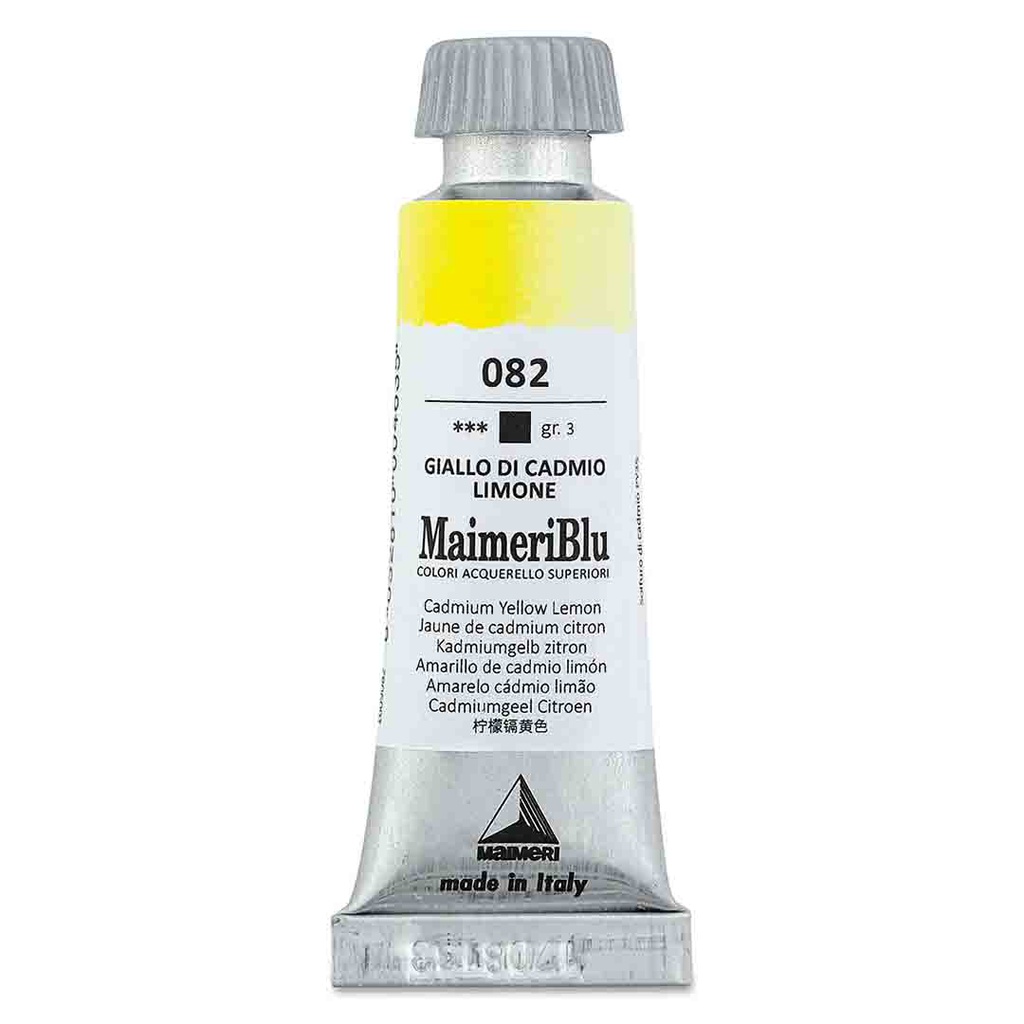 Maimeri Blu Artist Watercolor - Cadmium Yellow Lemon, 12 ml Tube