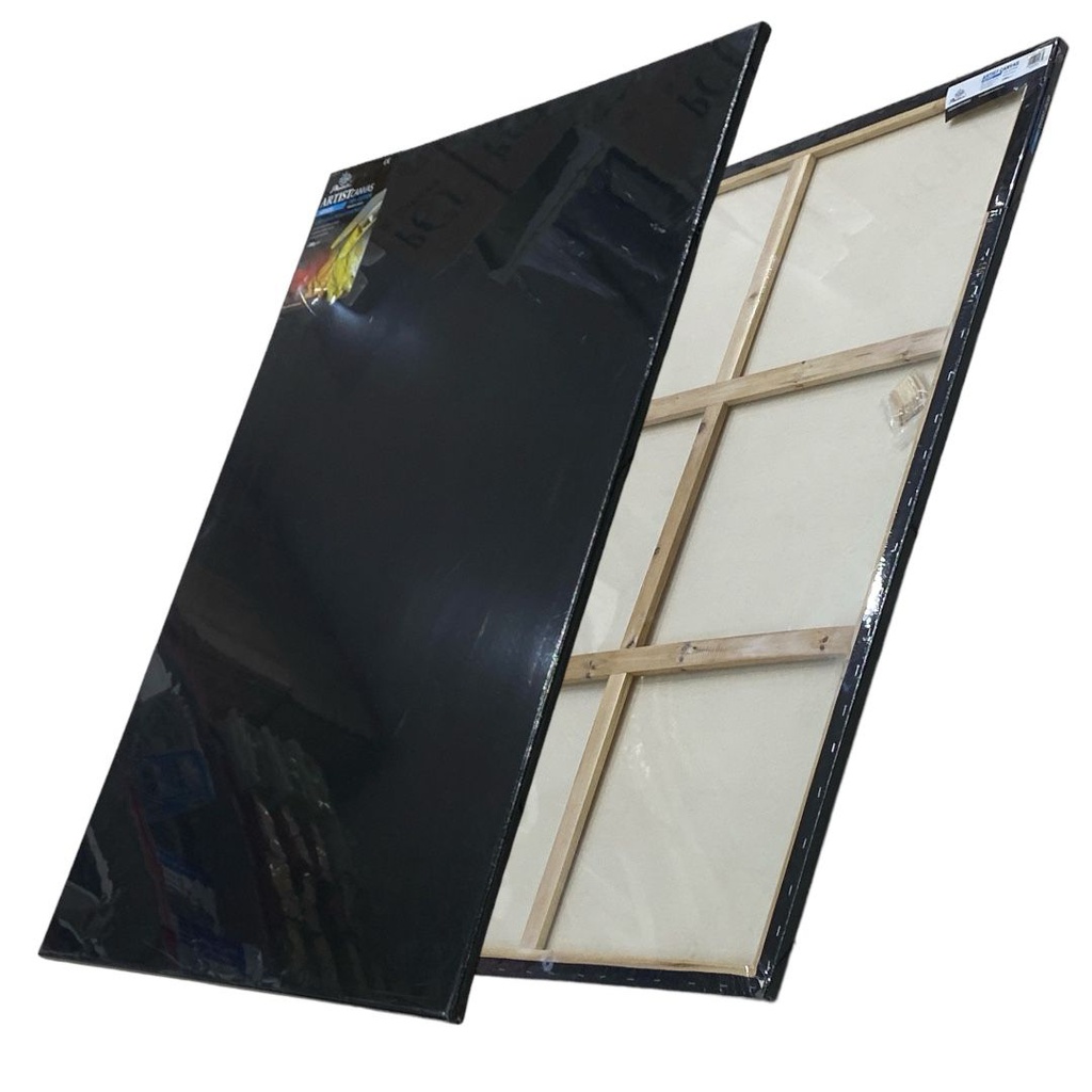 Black primed stretched canvas 1.7X3.7cm wood， staple on the back 120X160
