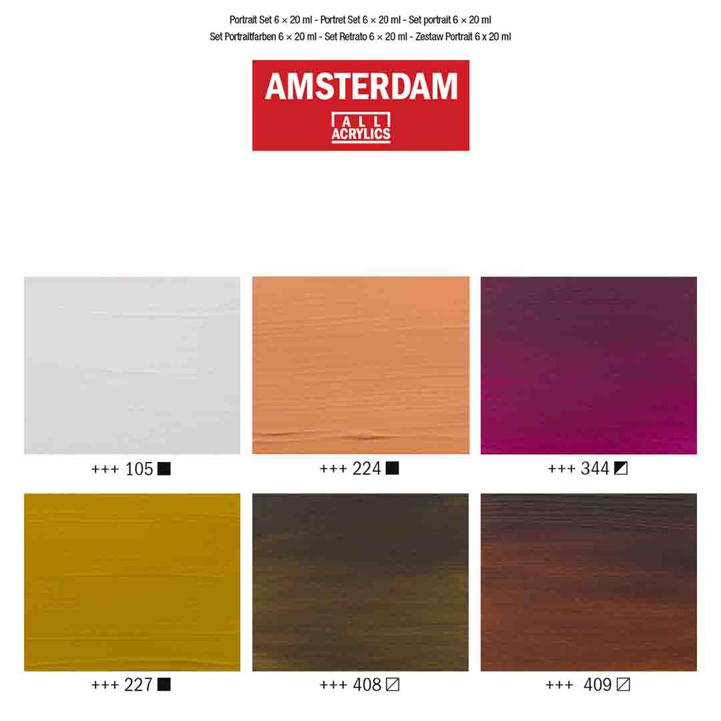 Amsterdam Acrylic color SET 6X20ML PORTRAIT COLORS