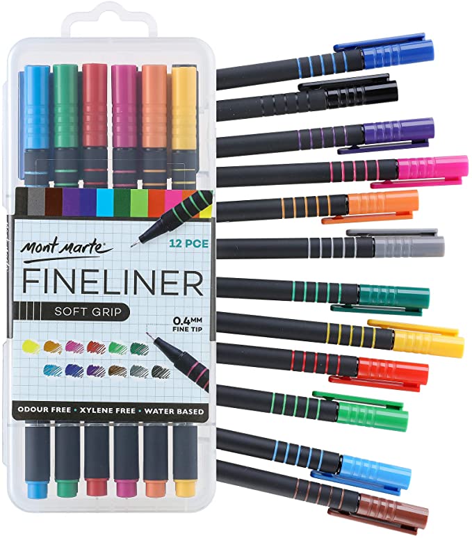 MM Fineliner Soft Grip 12pc