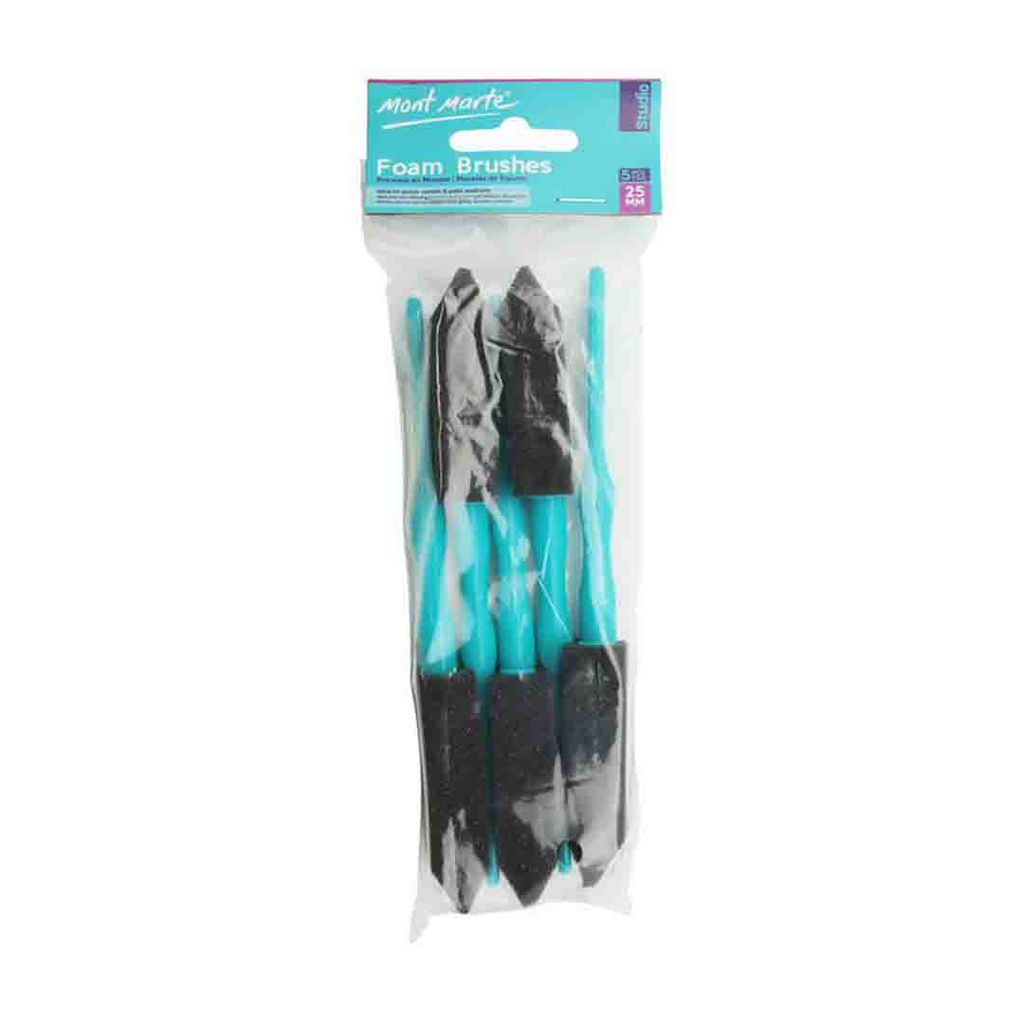 MM Foam Hobby Brush 25mm 5pc Poly Bag