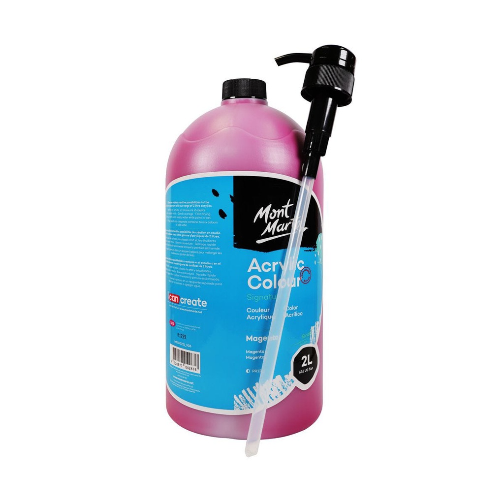 MM Acrylic Colour 2L Pump - Magenta