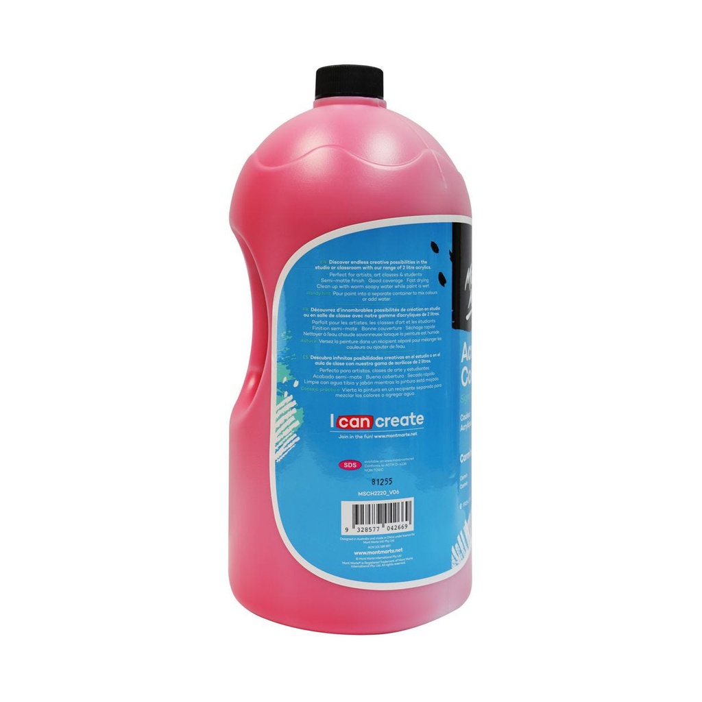 MM Acrylic Colour 2L Pump - Carmine