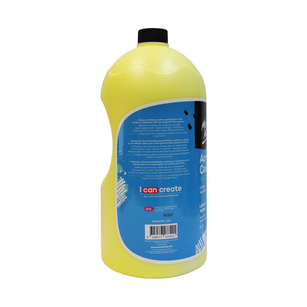 MM Studio School Acrylic 2L Pump - Lemon Yellow