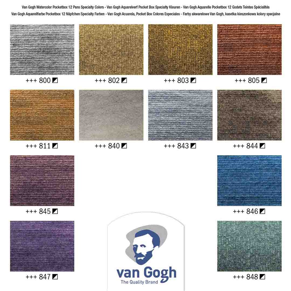 Van Gogh Watercolor Pocketbox 12 Pans Specialty Colors