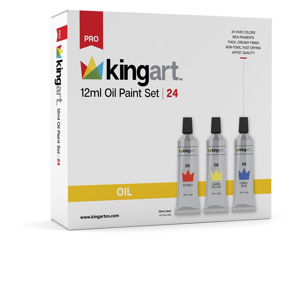 24 KINGART 12ml OIL COLOR PAINT SET