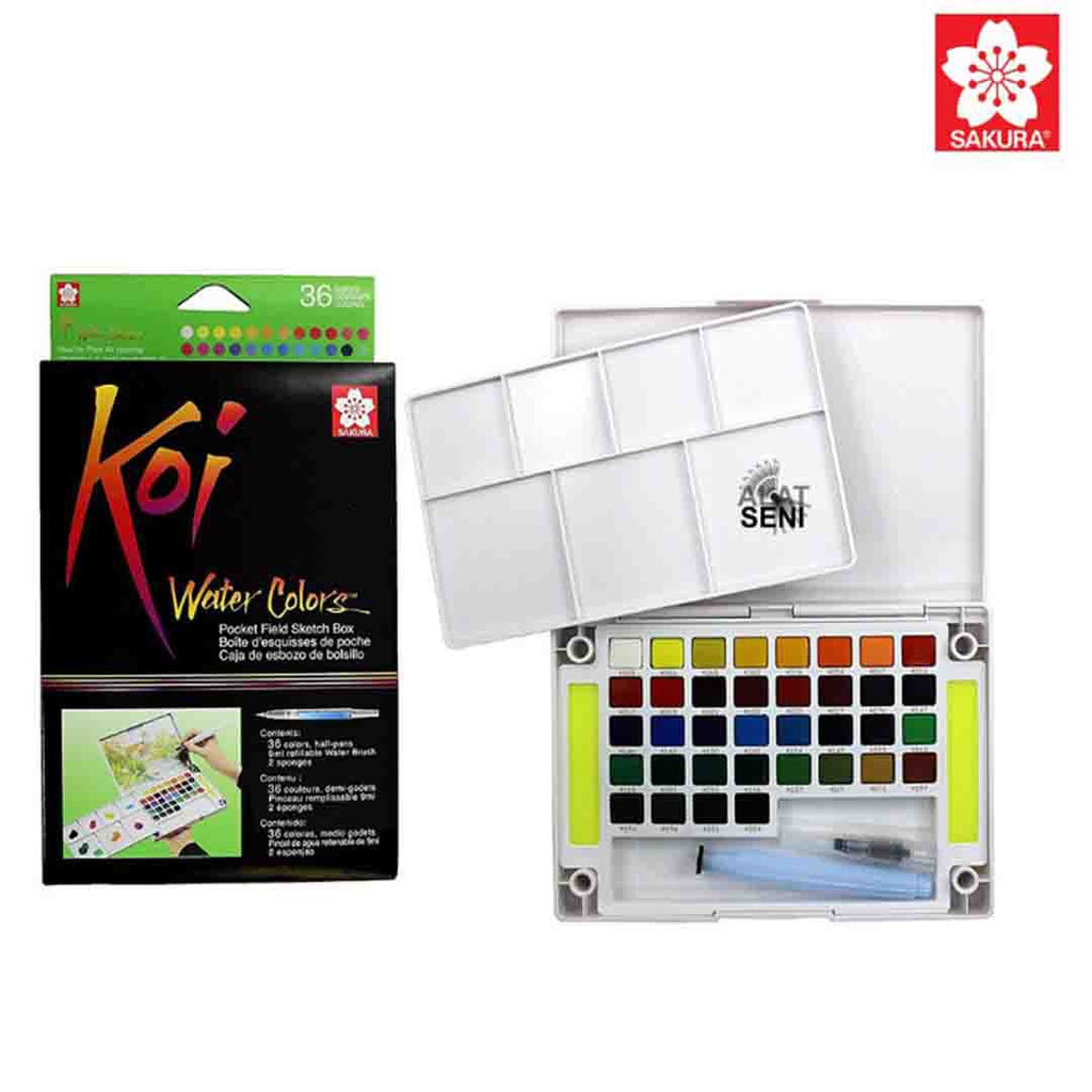 Koi Watercolor Pocket Field Sketch Box - 36 Colors