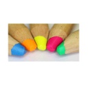 MONT-MARTE Jumbo Neon Pencils with Sharpener 6pc