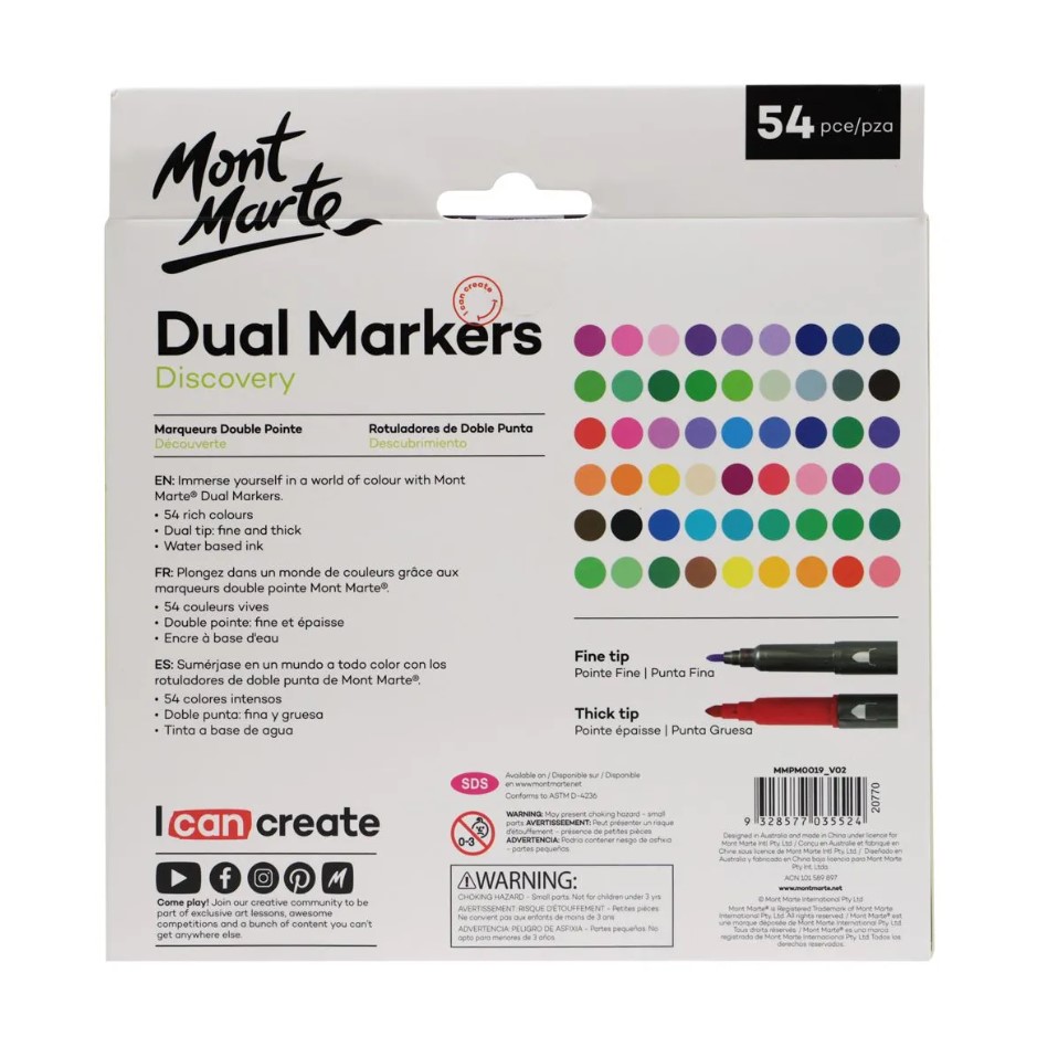 Mont Marte Dual Tip Alcohol Art Markers 24pc in Case