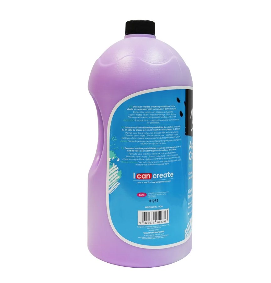 MONT-MARTE Acrylic Colour 2L Pump - Light Purple