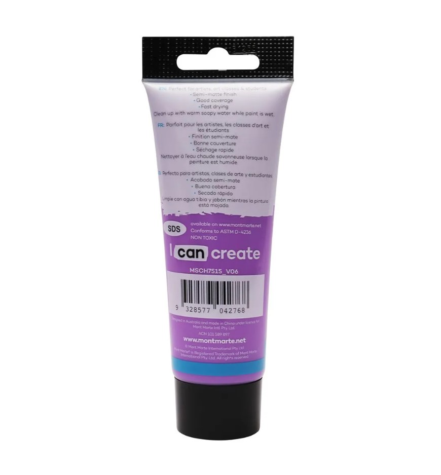 MONT-MARTE Studio Acrylic Paint 75ml - Light Purple