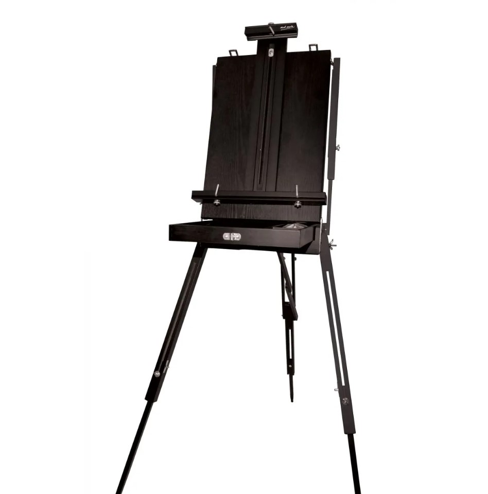 MONT-MARTE Black French Box Easel with gift box