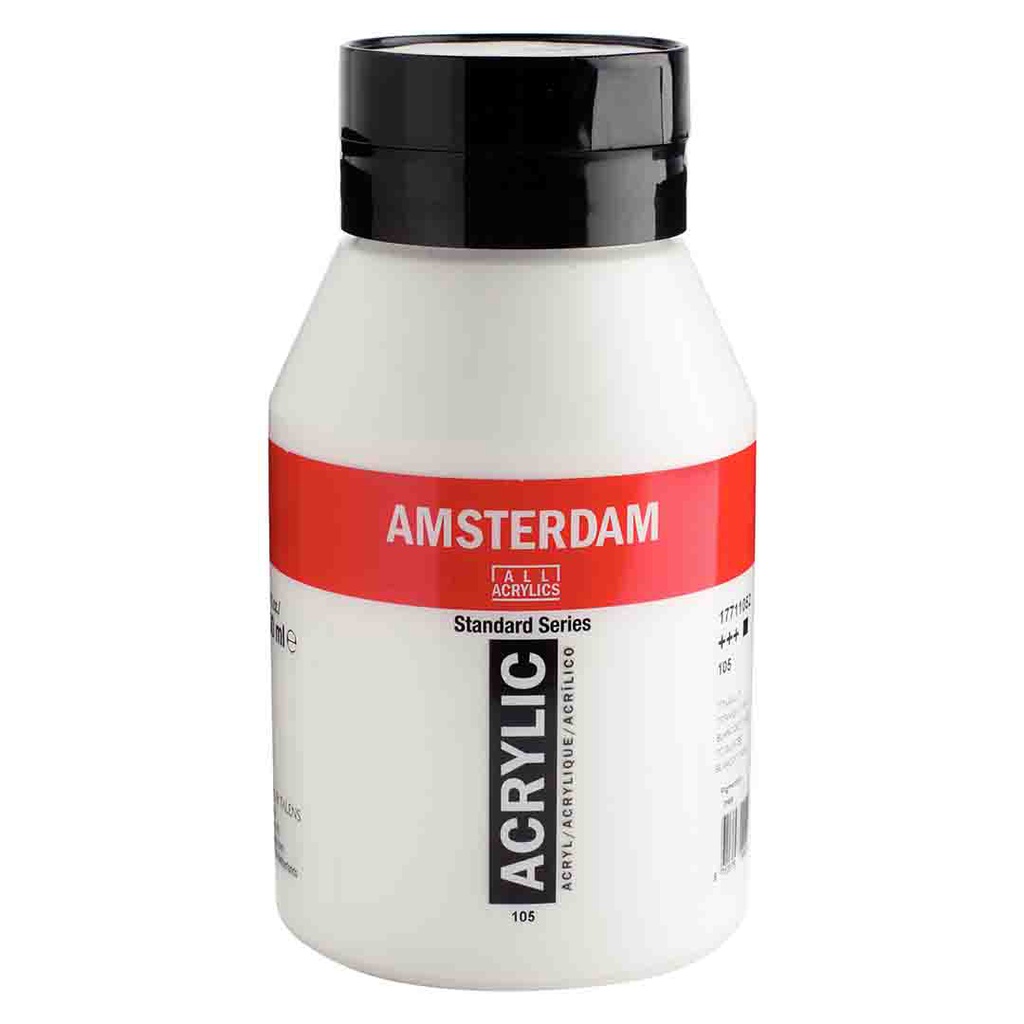 الوان اكريلك ماركة امستردام الهولندية عالية الجودة والمعان والتماسك 1000مل TITANIUM WHITE