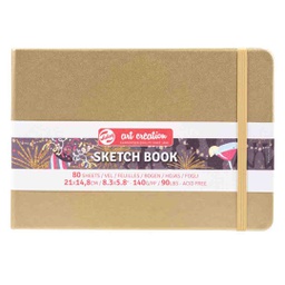 [9314145M] Art Creation sketch book black W.GOLD 21X15 140G 