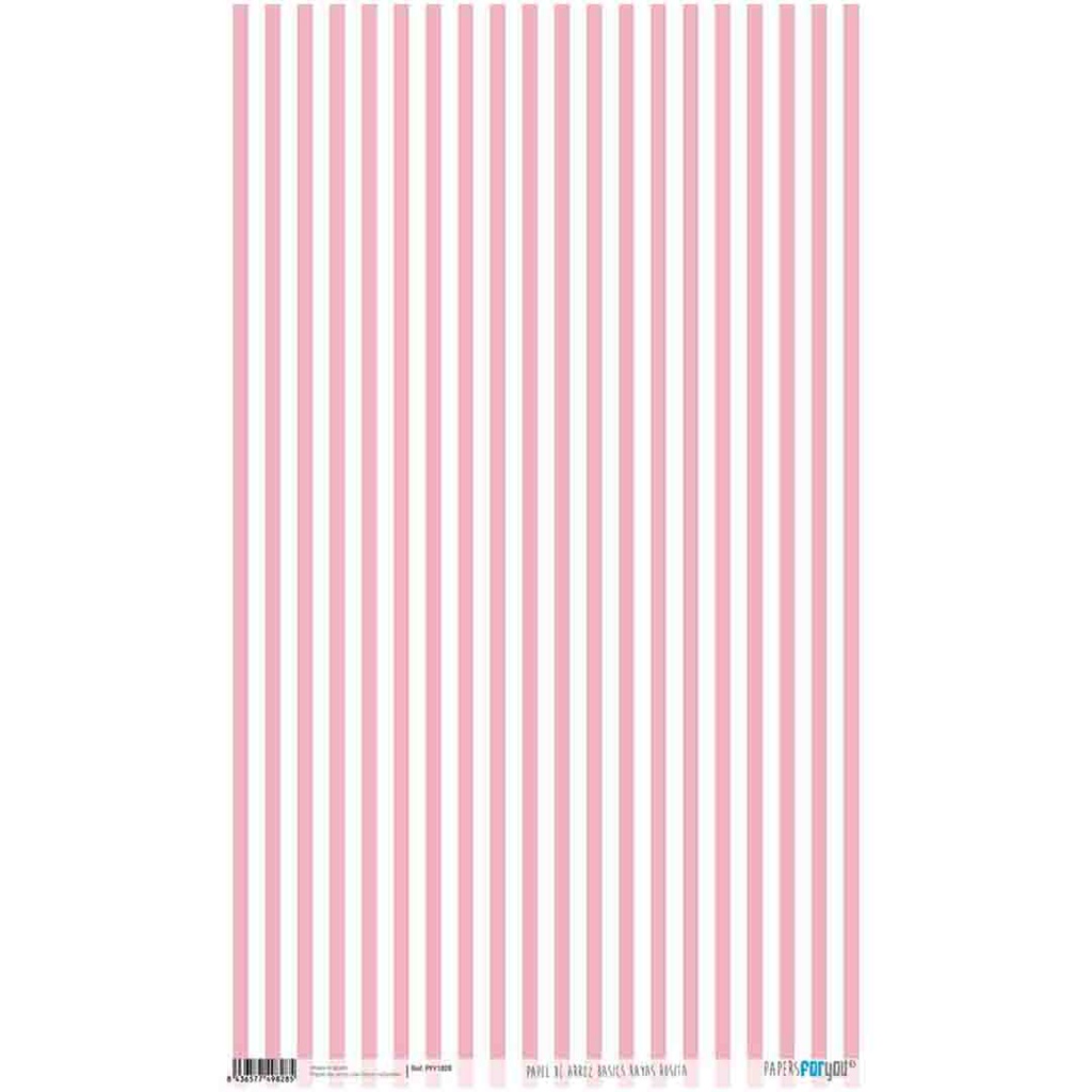 RICE PAPER 54*33 BASIC PINK STRIPES