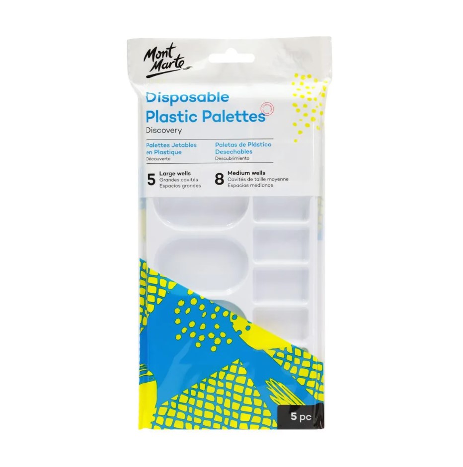 Mont Marte Disposable Plastic Palettes 5pc