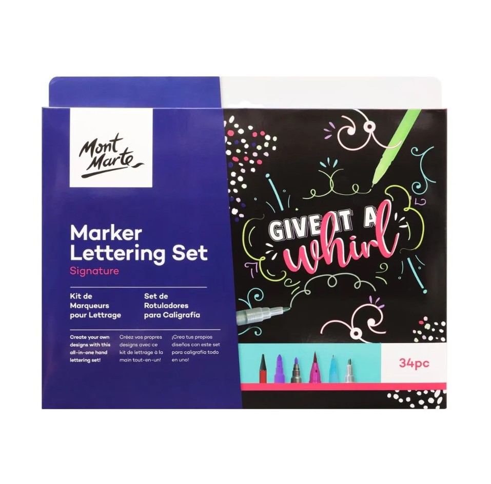 Mont Marte Marker Lettering Set 34pc