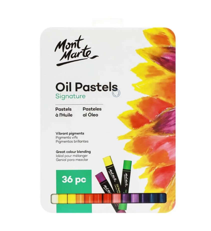 Mont Marte Oil Pastels 36pc Tin Box