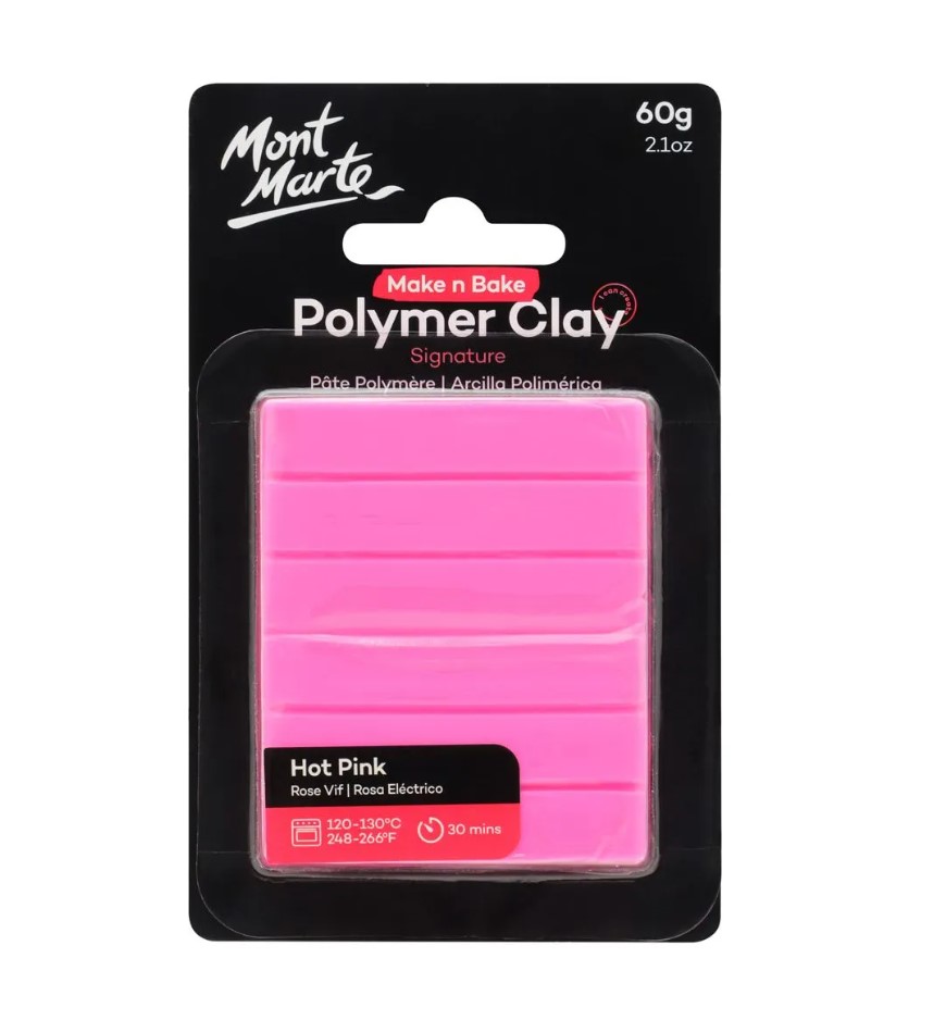 Mont Marte Make n Bake Polymer Clay 60g - Hot Pink