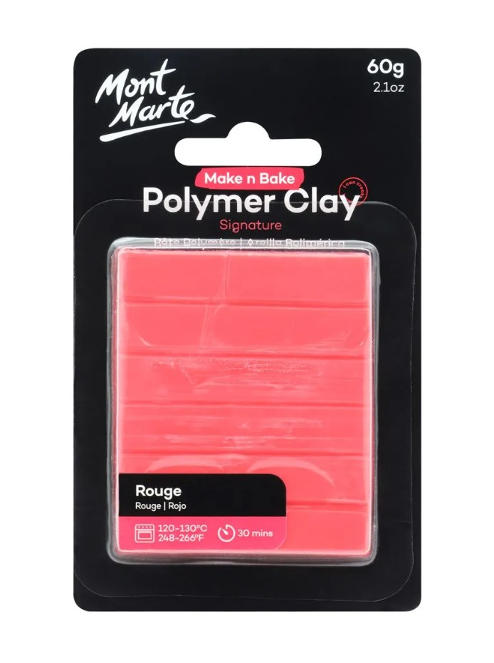 Mont Marte Make n Bake Polymer Clay 60g - Rouge