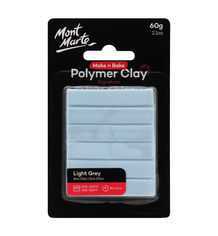Mont Marte Make n Bake Polymer Clay 60g - Light Grey