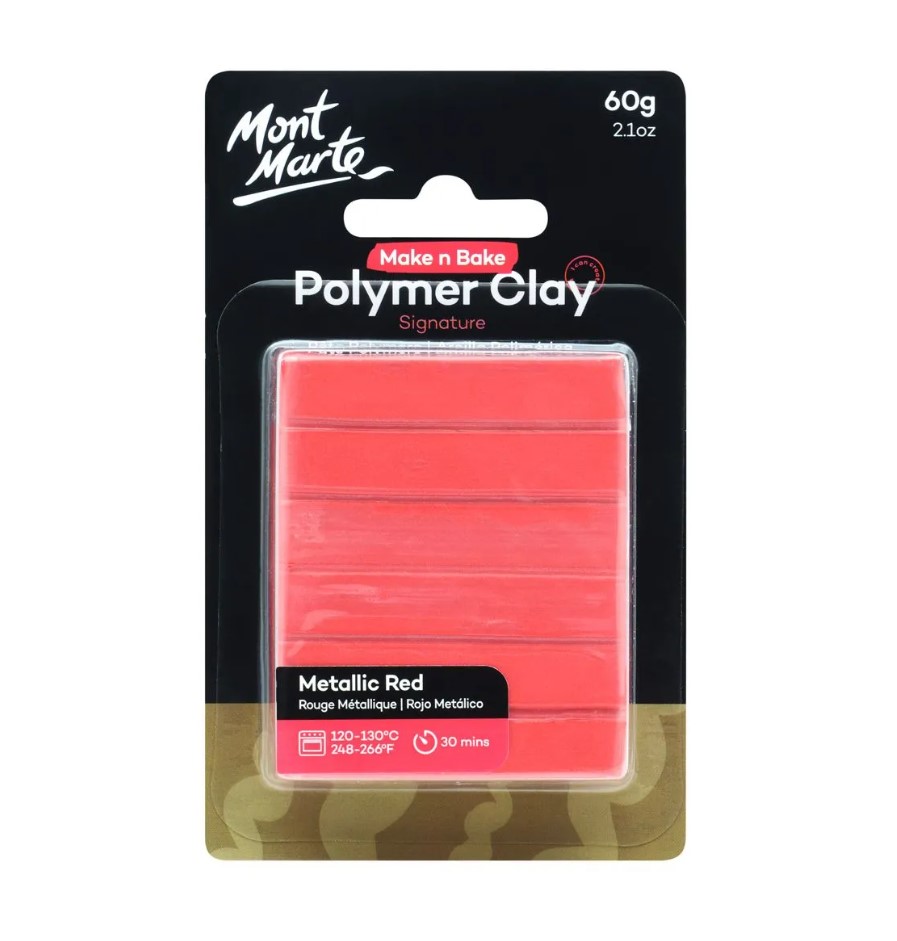 Mont Marte Make n Bake Polymer Clay 60g - Metallic Red