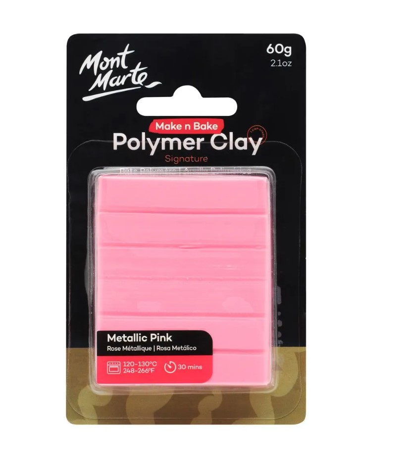 Mont Marte Make n Bake Polymer Clay 60g - Metallic Pink