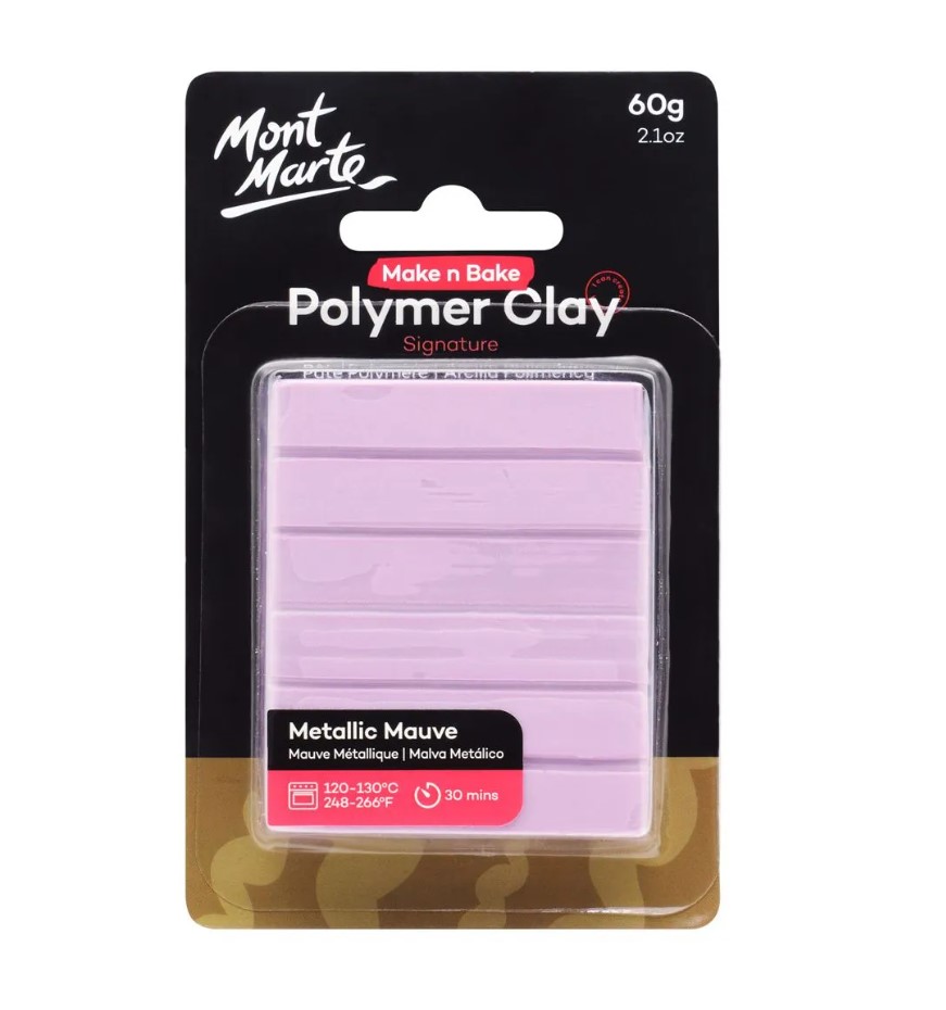 Mont Marte Make n Bake Polymer Clay 60g - Metallic Mauve