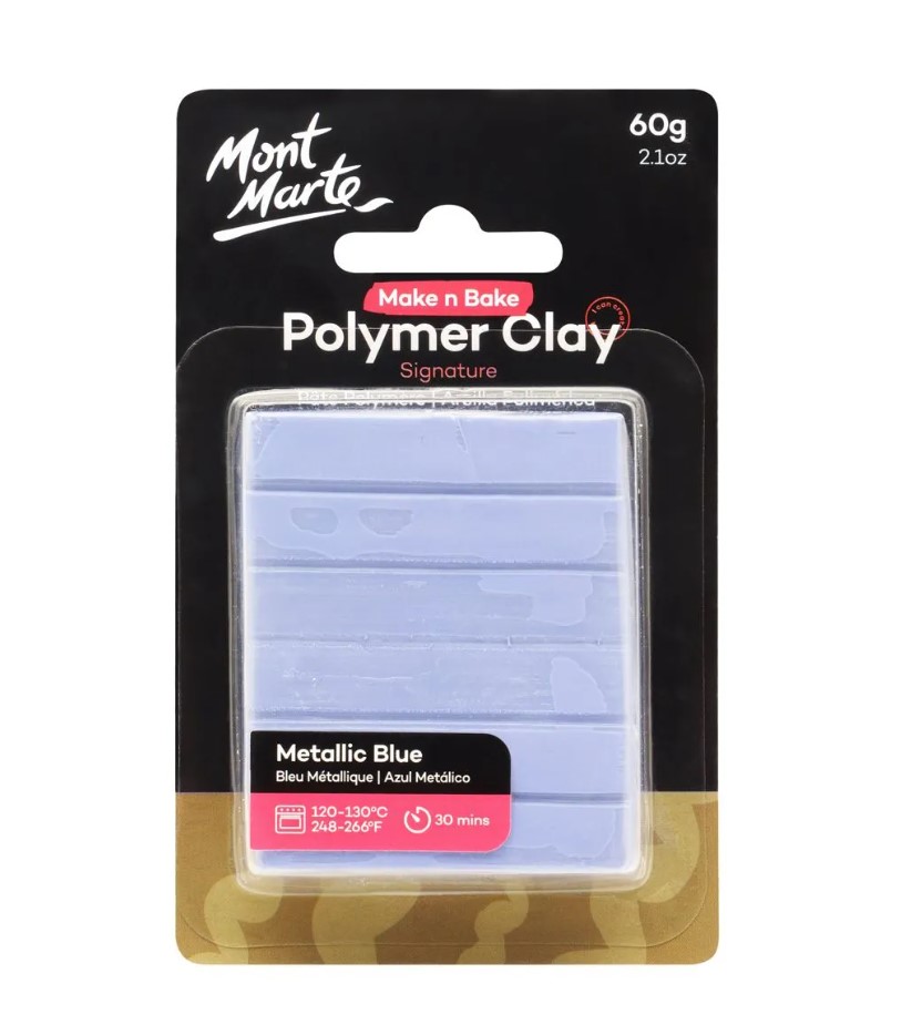 Mont Marte Make n Bake Polymer Clay 60g - Metallic Blue  