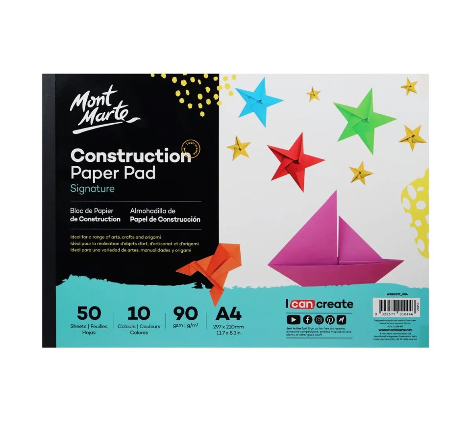 Mont Marte Kids Construction Paper A4 50 sht