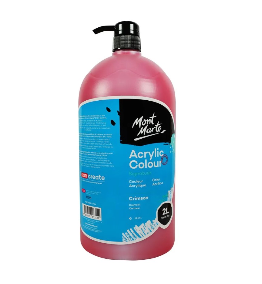 Mont Marte Studio School Acrylic 2L Pump - Crimson