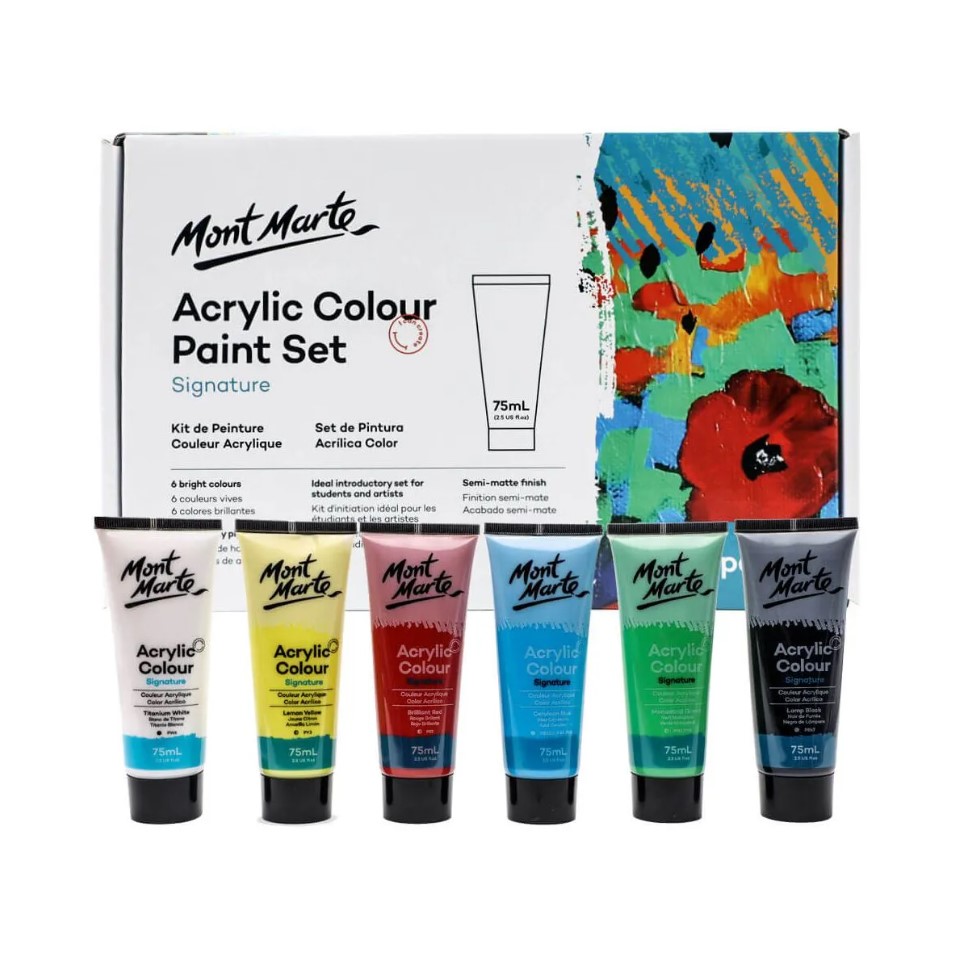 Mont Marte Acrylic color Paint Set 6pc x 75ml