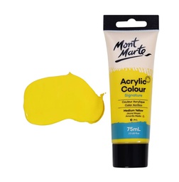 [MSCH7504] Mont Marte Studio Acrylic Paint 75ml - Medium Yellow