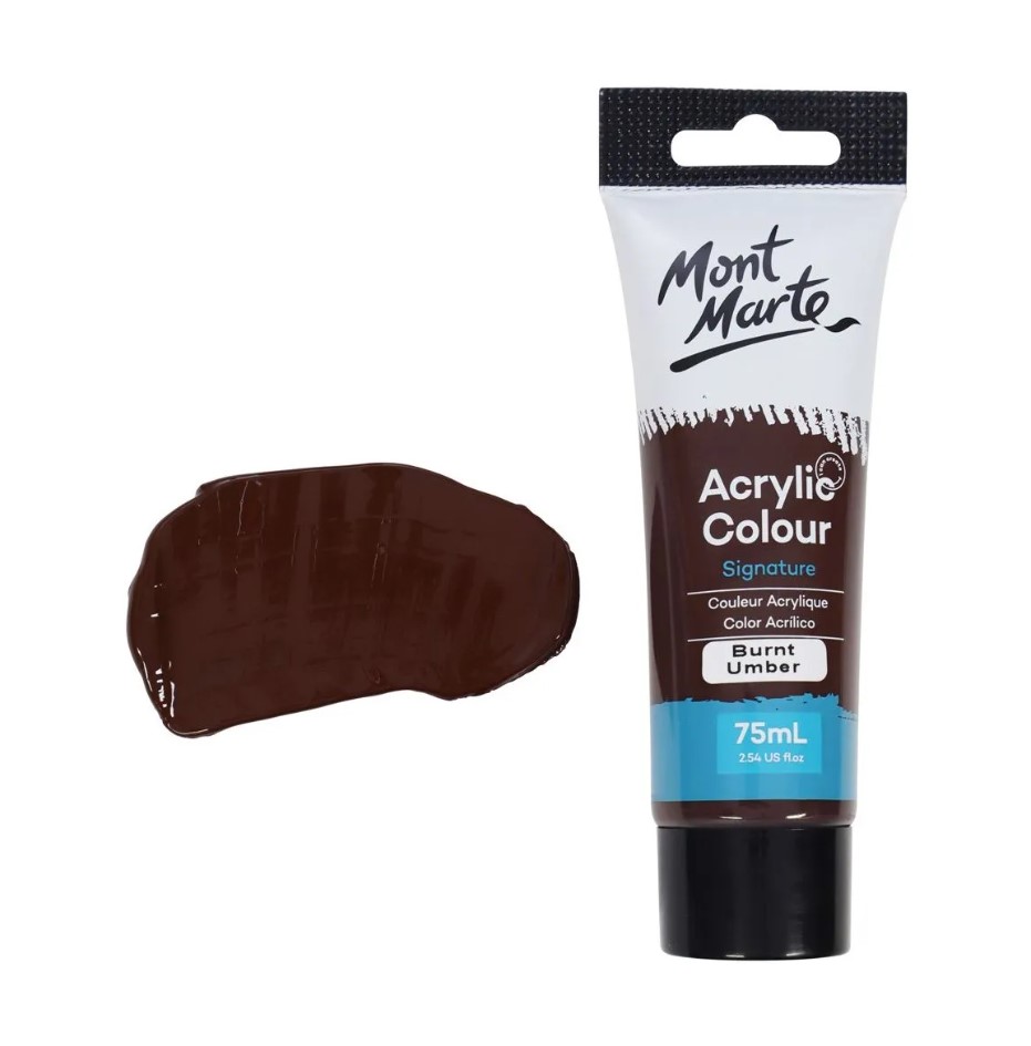 Mont Marte Studio Acrylic Paint 75ml - Burnt Umber