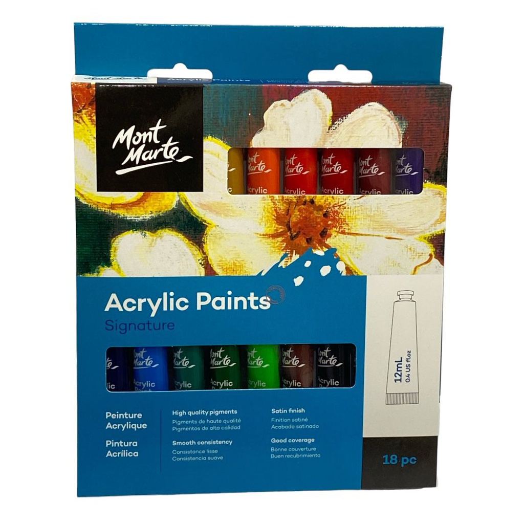 Mont Marte Acrylic Paints 18pc x 12ml