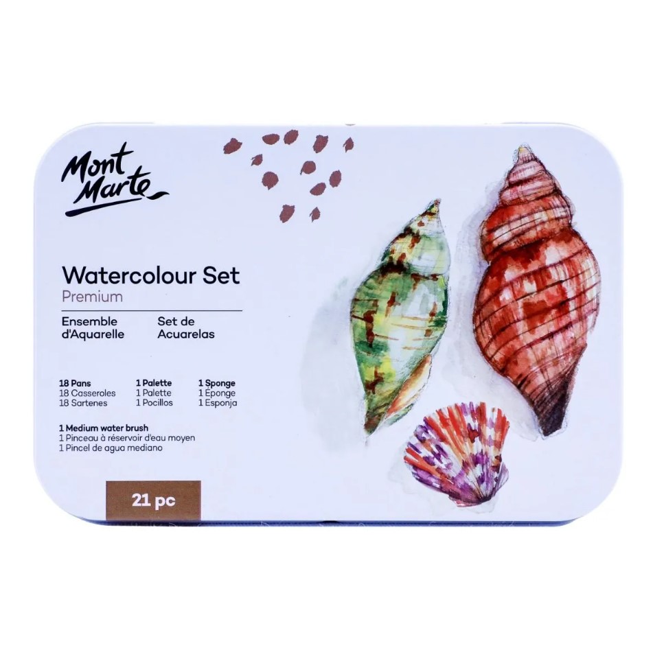 Mont Marte Watercolor Set in Tin 21pc