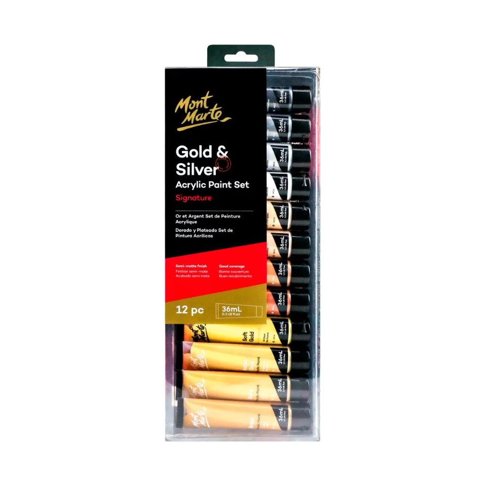 Mont Marte Gold Paint Series Set 12pc x 36ml