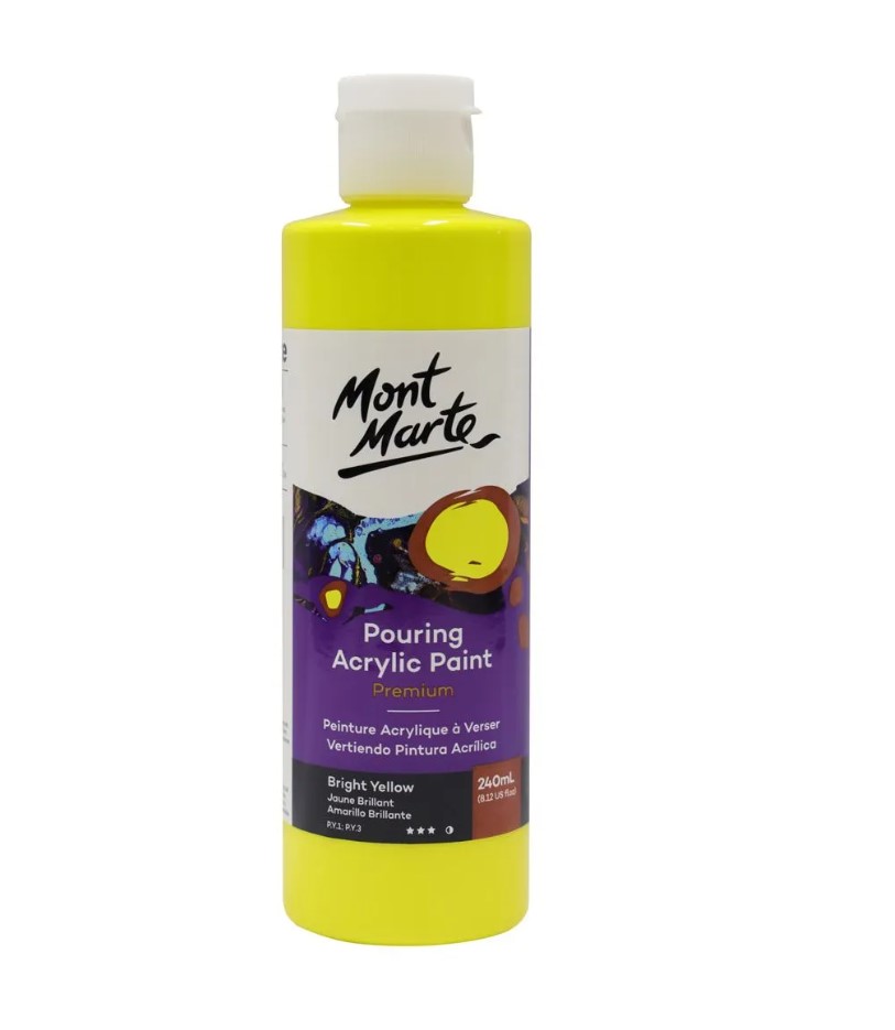 Mont Marte Pouring Acrylic 240ml - Bright Yellow
