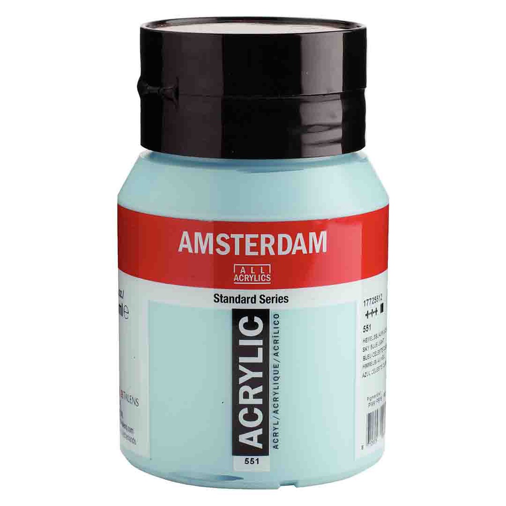 الوان اكريلك ماركة امستردام الهولندية عالية الجودة والمعان والتماسك 500 مل SKY BLUE LT