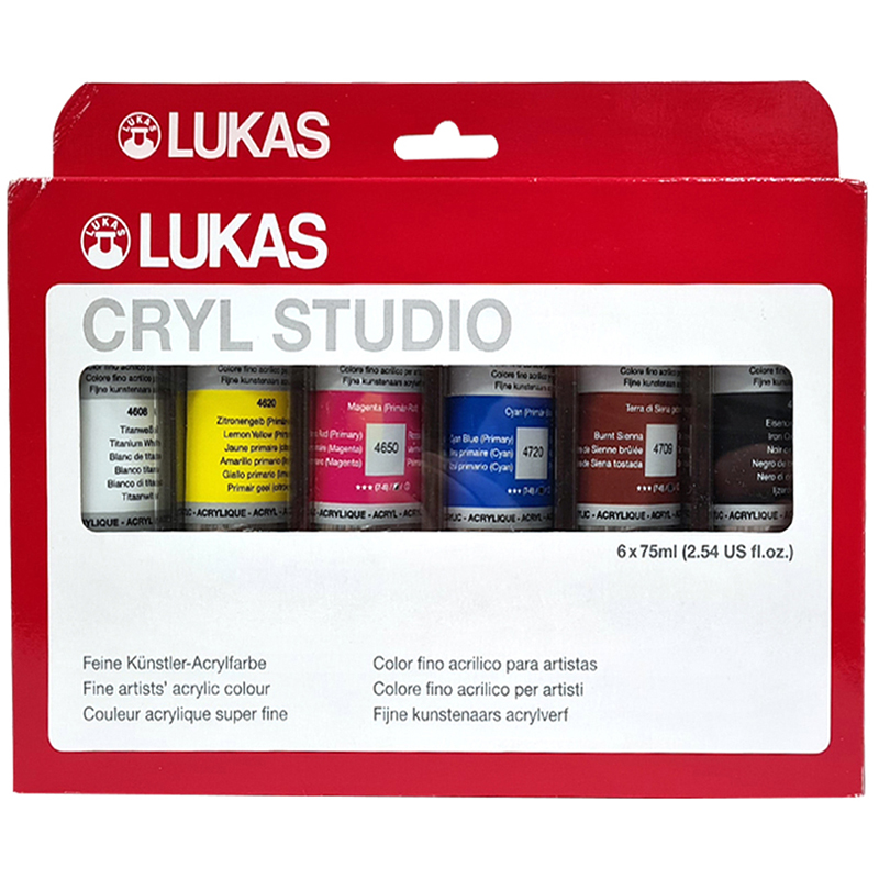 Lukas Studio Acrylic color Assortment 6X75ml