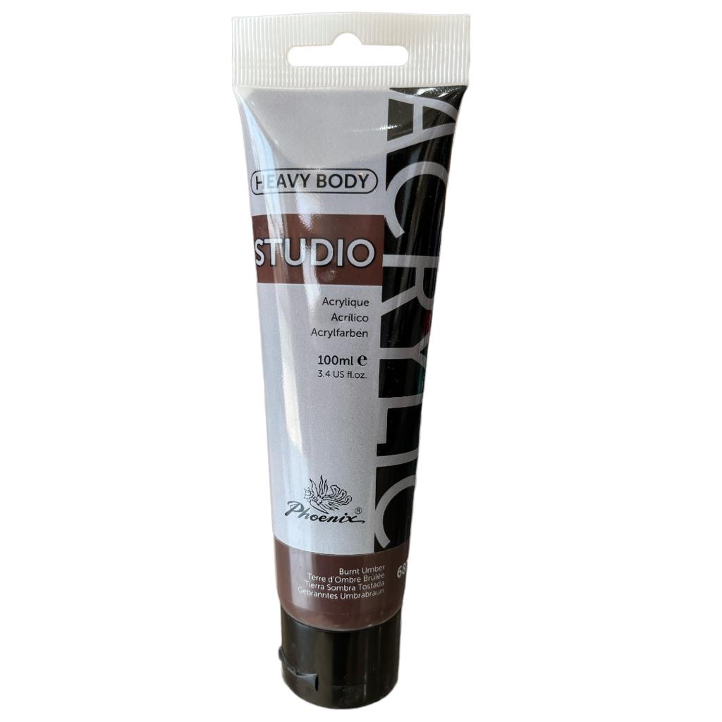 Phoenix HB Acrylic 100ML Tube Burnt Umber 687