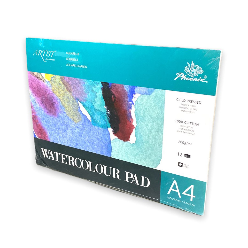 Phoenix WaterColor pad 100% Cotton 200gsm 12sheet