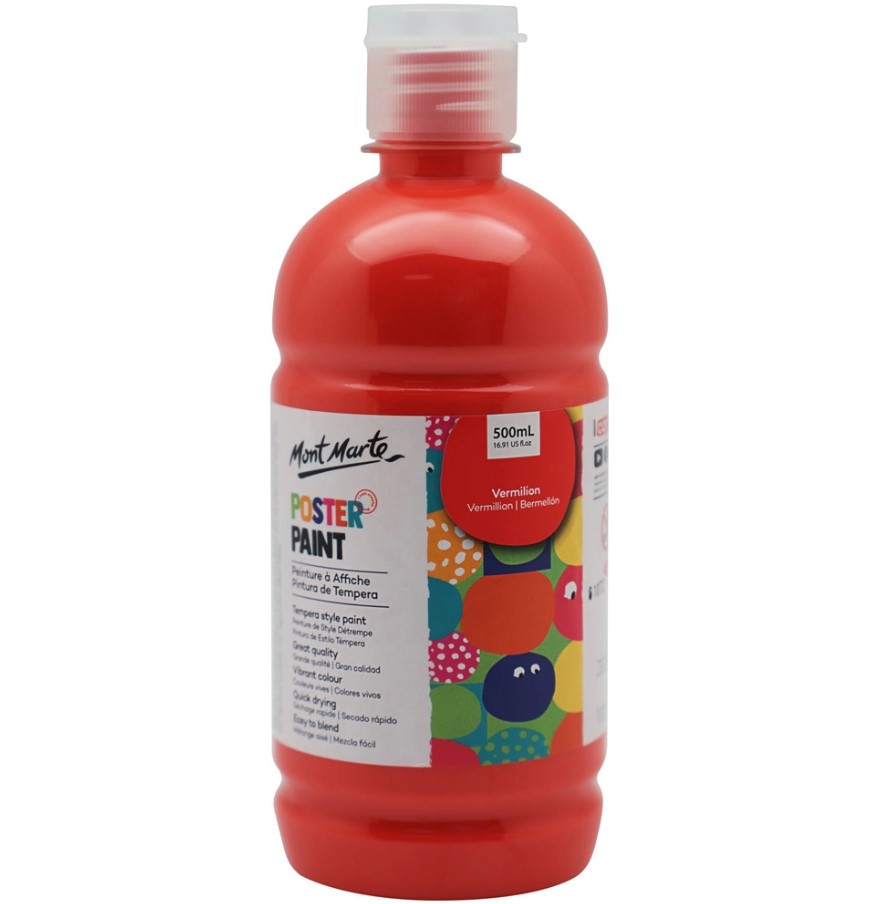 Mont Marte Poster Paint 500ml - Vermilion