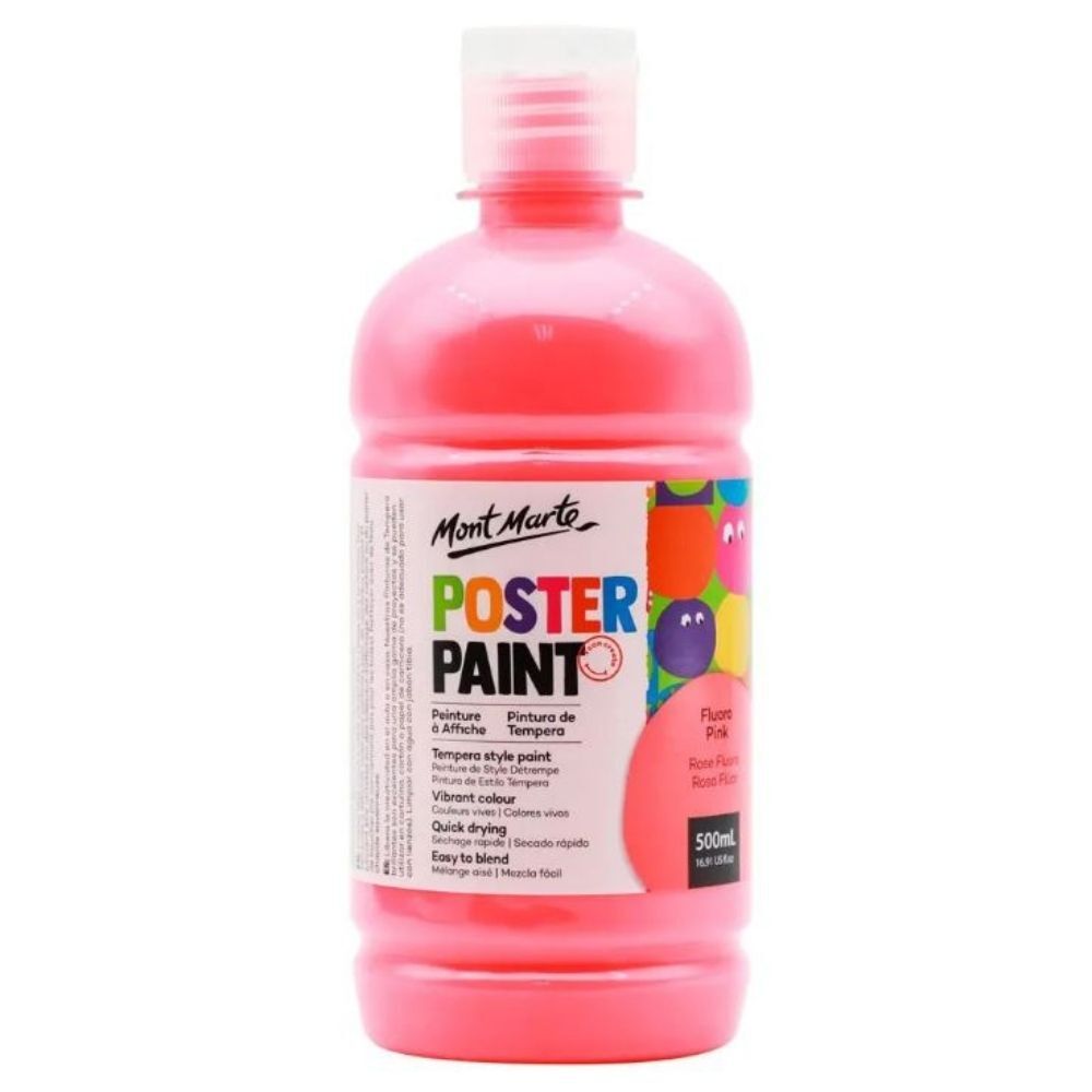 Mont Marte Poster Paint 500ml - Fluoro Pink